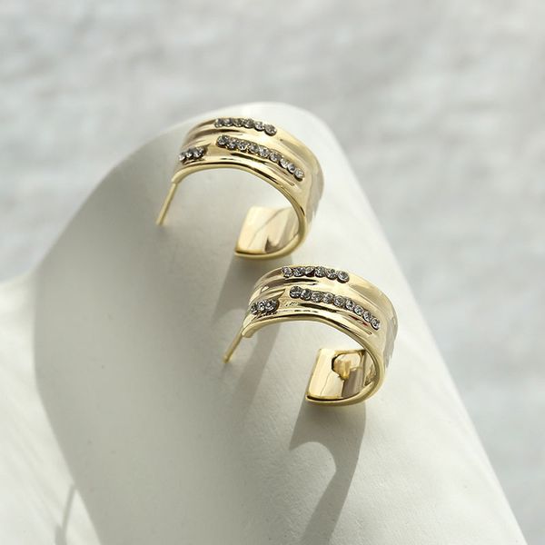

special offer 70% off luxury jewelry new trend s925 silver needle earrings with versatile personality and fashionable zircon inlaid earrings, Golden;silver