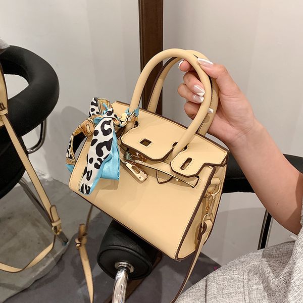 

june women's 2021 new handbag bow scarf one shoulder messenger bag fashion