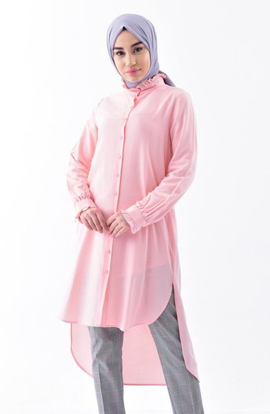 

women's blouses & shirts minahill frilly tunic 8105-08 powder, White
