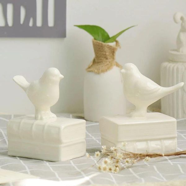 

decorative objects & figurines contracted ceramic book shelf creative birds bookends figurine holder stationery gift home decoration