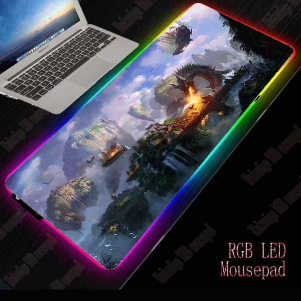 

mouse pads & wrist rests mairuige 40*90cm anime fantasy world large rgb non-slip led pad gaming accessories lappc mousepad xl keyboard d