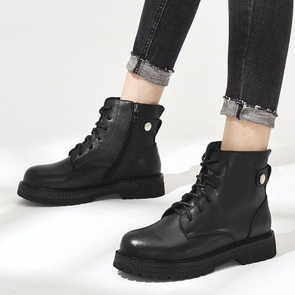 

boots women's leather, Black