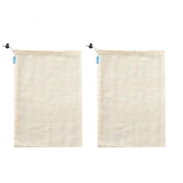 

hanging baskets 6pcs cotton net environmental supermarket fruit shopping drawstring bag