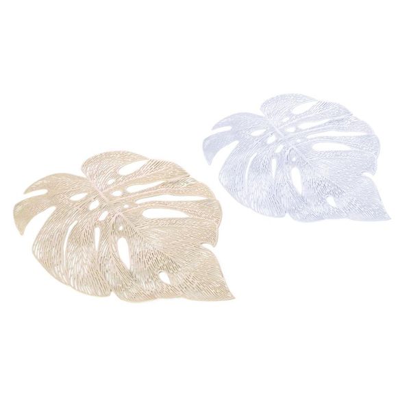 

decorative flowers & wreaths 2pcs leaf shaped placemat creative hollow mat household table decor