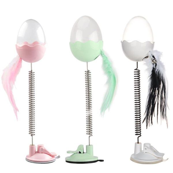 

cat toys interactive dispenser toy kitten spring tumbler feather ring bell pet supplies brightly colored feathers