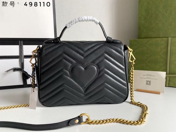 

original newset women marmont lady messenger bags love heart v wave pattern satchel genuine leather shoulder bag chain red butterfly handbag