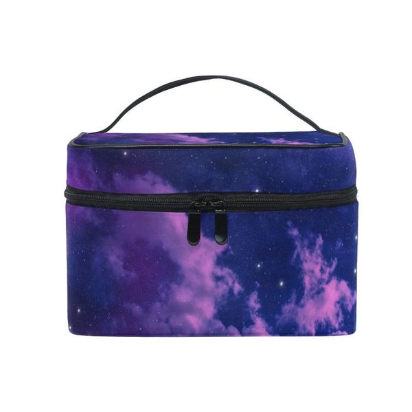 

cosmetic bags & cases fengju bag portable travel organizer hanging toiletry case storage tote for girls woman purple nebula