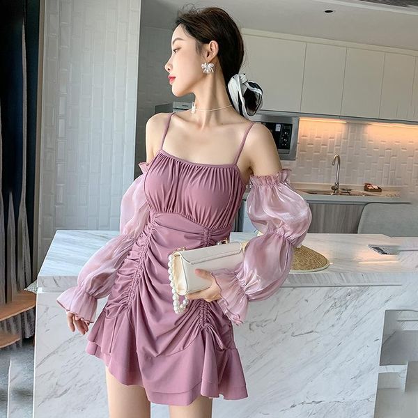 

one-piece suits one piece swimsuit swimwear women with push female beach summer 2021 long sleeve korea print polyester sierra surfer