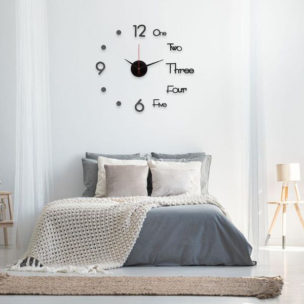 

wall clocks modern diy 3d acrylic creative mute mural sticker for bedroom living room gift decorations home