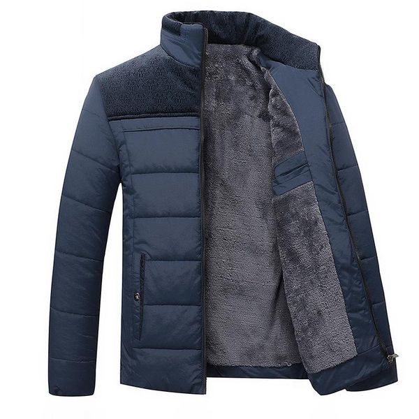 

men's down & parkas winter windproof casual solid color fashion thick coat warm high-quality, Black