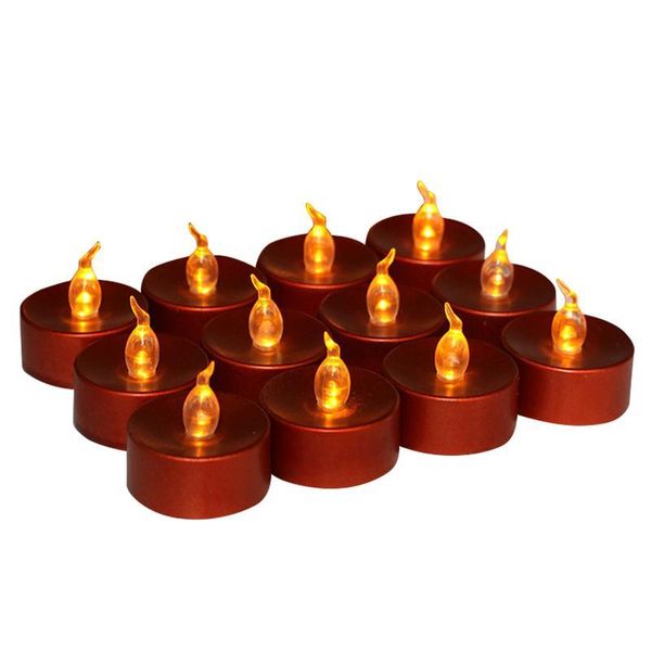 12 Stücke Led Kerze Teelicht Batteriebetriebene Lampe Simulation Farbe Flamme Blinkende Startseite Hochzeit Geburtstag Party Dekoration jllPhe