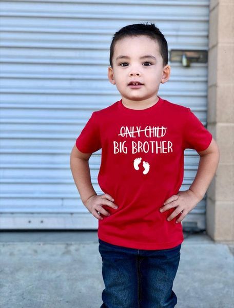 

only child big brother to be pregnancy announcement kids boys funny short sleeve t shirt children toddler casual tees, Blue
