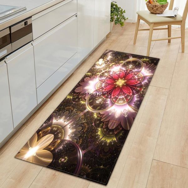 

carpets kitchen carpet bedroom living room hallway floor rug home anti-slip entrance doormat 3d flowers pattern decorations bedside mat