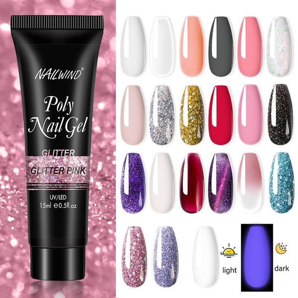 

nail gel nailwind poly for extension finger quick building 21 colors extensions acrylic polish, Red;pink