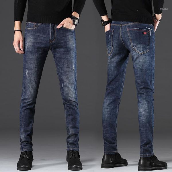 

jeans plus velvet thickening fertilizer men's straight jeans1, Blue