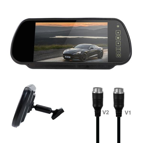 

car video 7 inch dvr rear view mirror monitor parking lot surveillance recorder driving tft lcd color screen