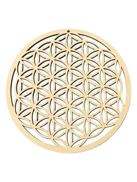 

decorative objects & figurines hanging wooden pendant geometry art sculpture craft wall ornaments decor flower of life for home bedroom livi