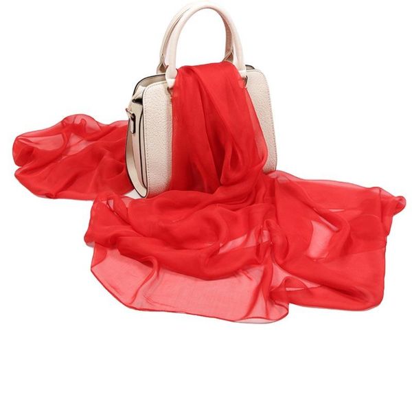 

scarves summer pure silk chiffon women's light long multicolor, Blue;gray