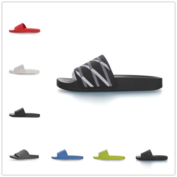 

2021 fashion men women sandals designer shoes luxury slide summer fashion wide flat slippery sandals slipper flip flop flower box size 36-46, Black