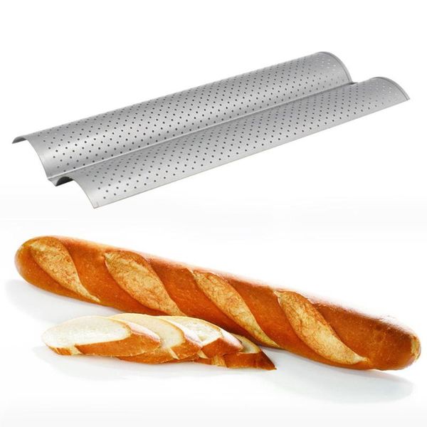 

cake tools 2/3/4-slot crusty perforated french stick pan non baguette bread bake tray tool bakeware