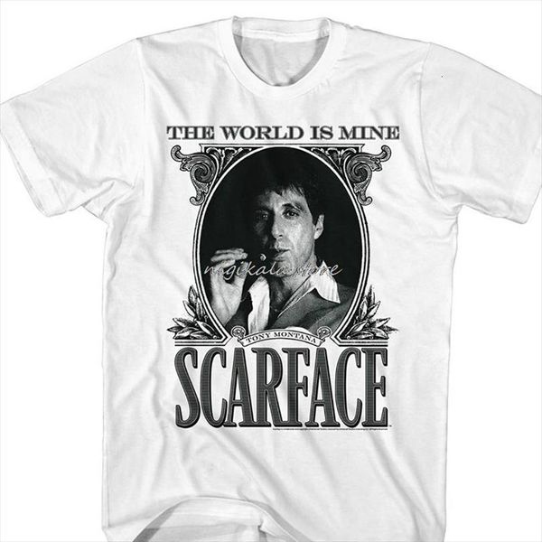 

personality scarface the mens t shirts world is mine crime movie al pacino as tony montana shirt, White;black