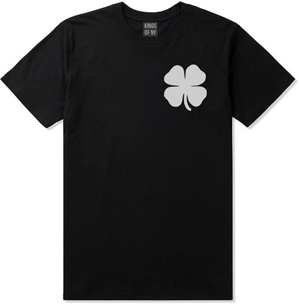 

men's t-shirts four leaf clover chest mens t-shirt, White;black