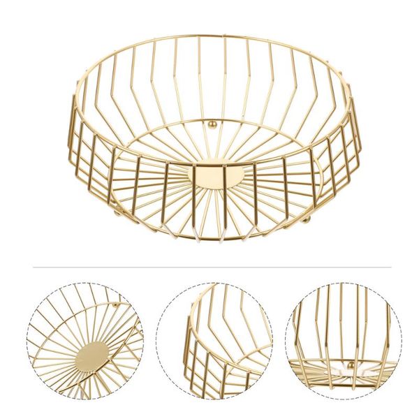 

dishes & plates 1pc wrought iron hollow-out fruit snack storage basket household