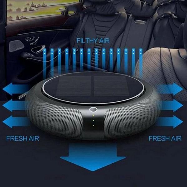 

car air freshener solar energy purifier negative ions removes odor inside smoke smell dust home office cleaner device
