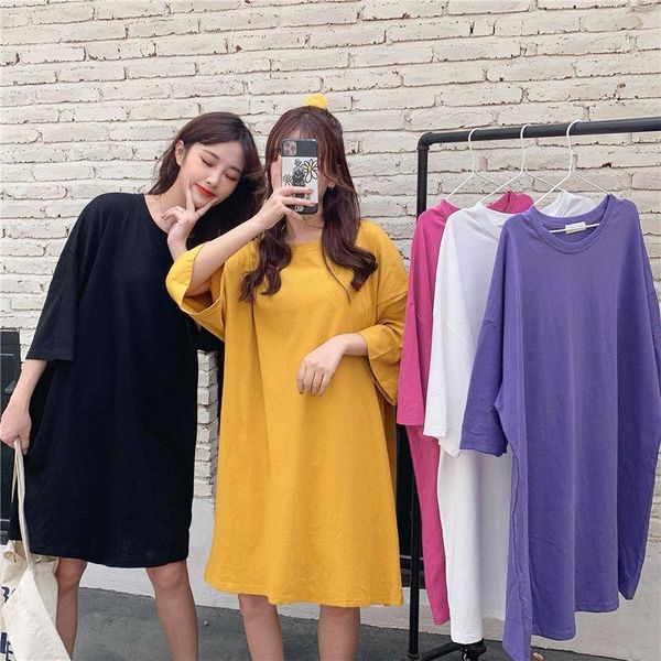 

women's t-shirt women loose cotton female o-neck long t-shirts harajuku style fashion summer tee tshirt beplus size, White