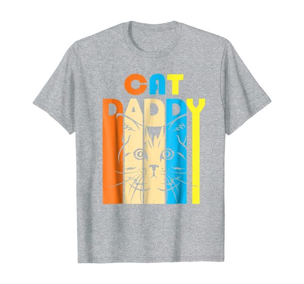 

retro vintage daddy cat t-shirt- father's day gift, White;black