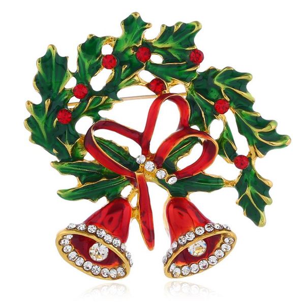 

pins, brooches exquisite 2pcs christmas bell brooch, accessories alloy dripping creative collar pin brooch, Gray