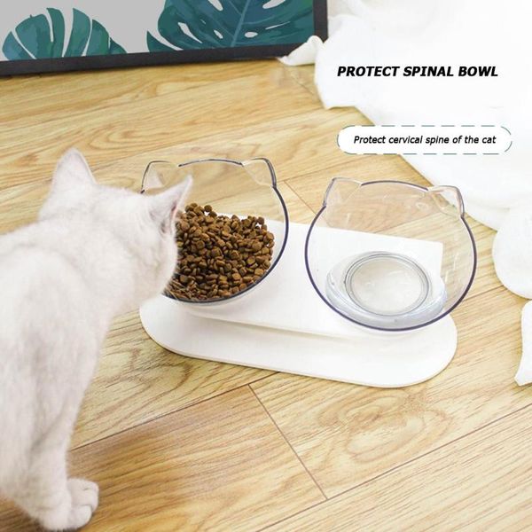 

cat bowls & feeders removable non-slip double pet with raised stand and water for cats dogs supplies