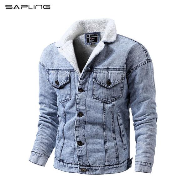 

men's jackets men denim jacket coat 2021 winter fashion wool lining thick slim warm classic european size jaqueta jeans masculina, Black;brown