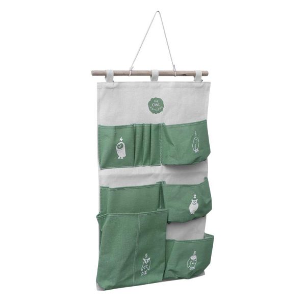 

storage boxes & bins simple wall hanging bag household multi-pockets closet over the door magazine pockets home organizer (beige)