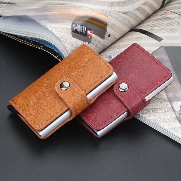 

card holders men's case multi & id holder aluminum 6z, Brown;gray