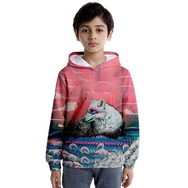

men's hoodies & sweatshirts 2021 style explosive fantasy 3d digital printing trend casual children hooded, Black