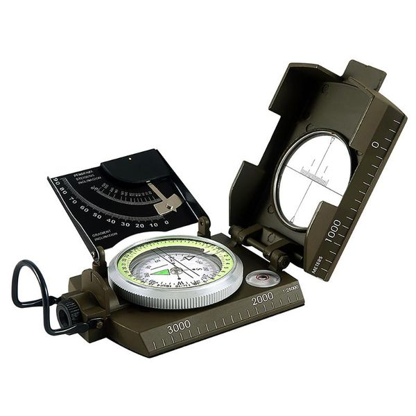 

professional compass waterproof metal optical equipment outdoor hiking camping survival with pouch