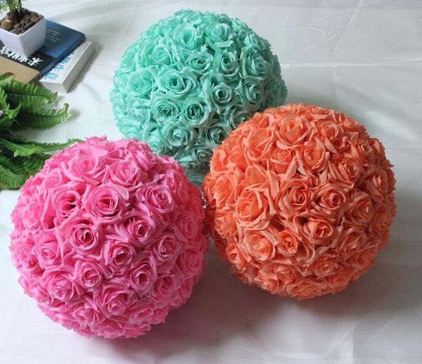 

8"(20cm) mint green flowers ball silk rose wedding kissing balls pomanders mint artificial flower ball centerpieces decoration