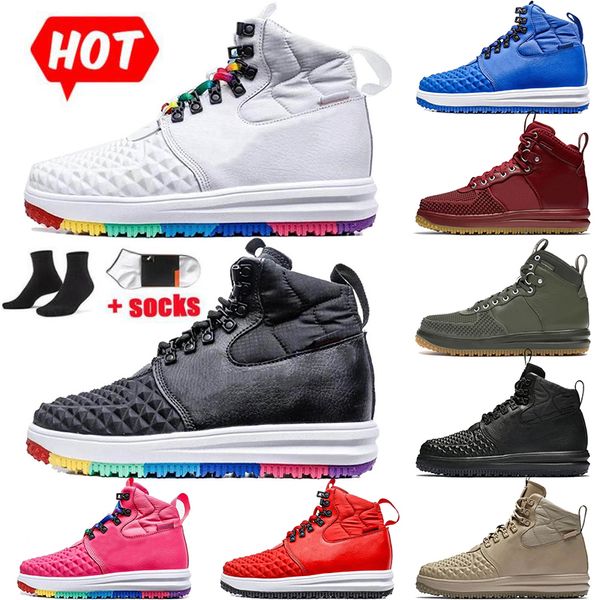 

1 lunar duckboot men women boots running shoes medium duck boot black gum white multi medium olive canvas designer outdoor trainers sports s