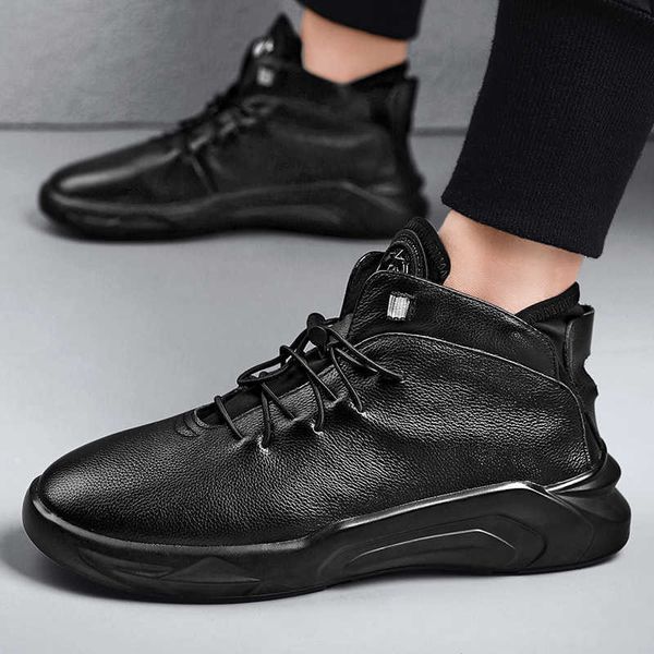 

spring low wear-ristant round head rubber black sgs casual leather sho