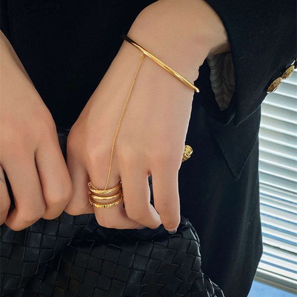 

hbp niche light luxury chain splicing ring bracelet fashion personality exquisite hand adornment women trend, Silver