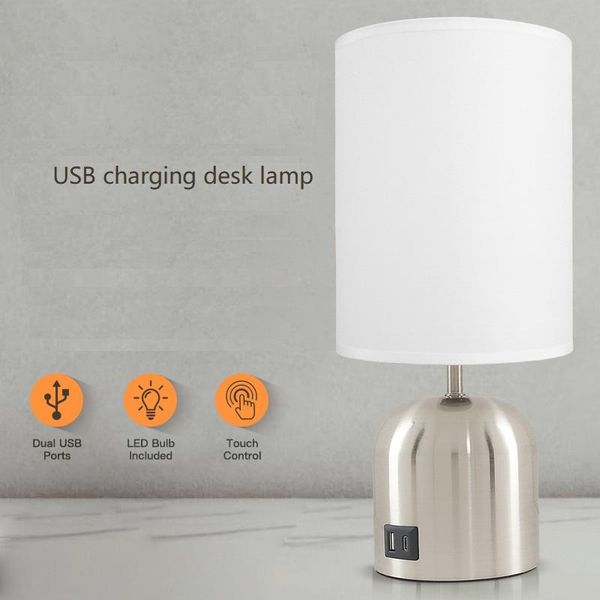 

touch dimming table lamp with usb charging night light bedroom bedside table lamp
