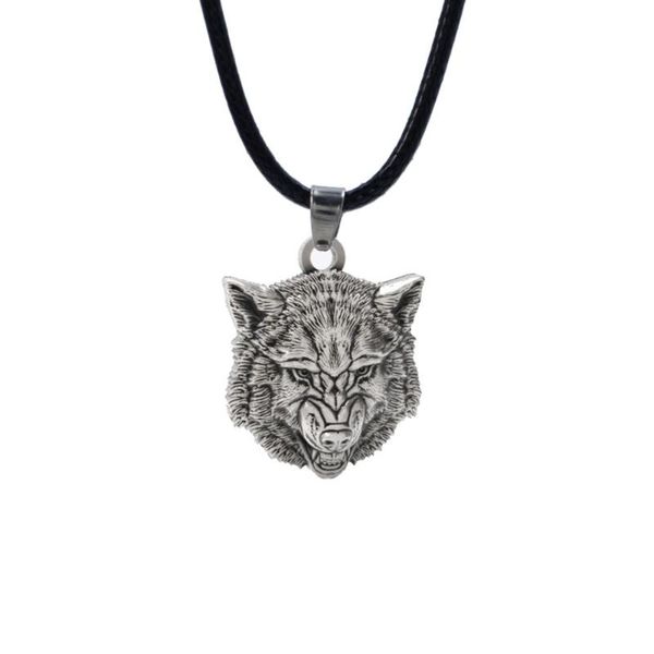 

chains 15pcs men's vintage wolf pendant necklace punk men or women animal jewelry creative head amulet fashion gifts, Silver