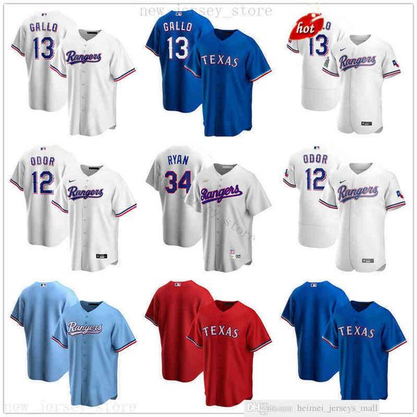 

2022 News Seasons Baseball Jerseys Stitched 13 Joey Gallo 12 Rougned Odor 34 Nolan Ryan Jersey Blue Royal Alternate White Home, 2020 nk new style