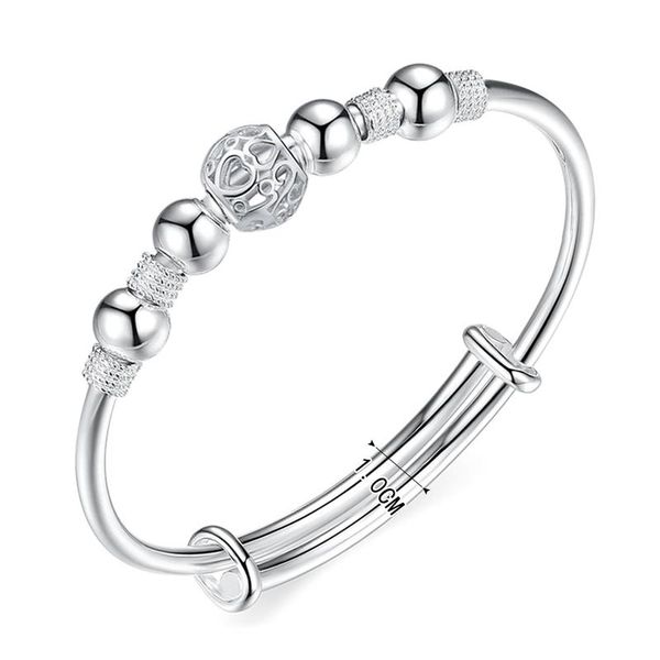 

bangle hollow transfer beads/round gypsophila/ silver-plated bracelet oval gold-plated ladies fashion jewelry, Black