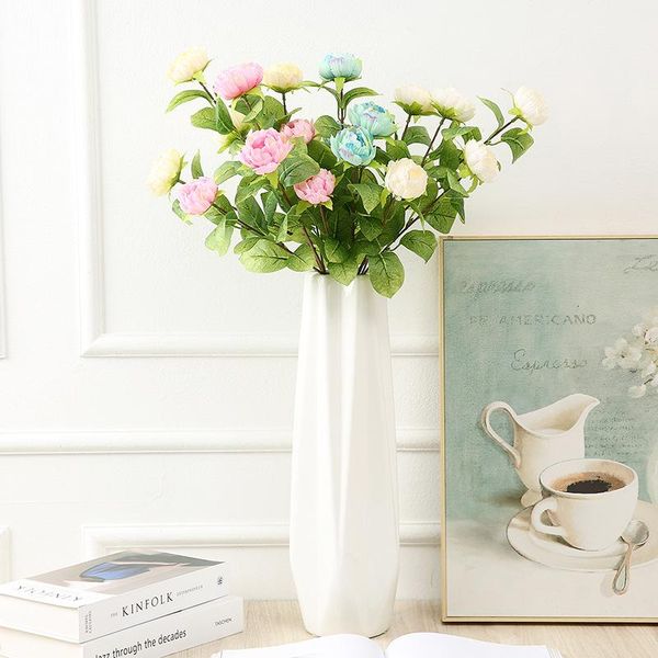 

peony european style wedding hall landscaping home decoration silk flowers fake flowers garden flower pots decorative