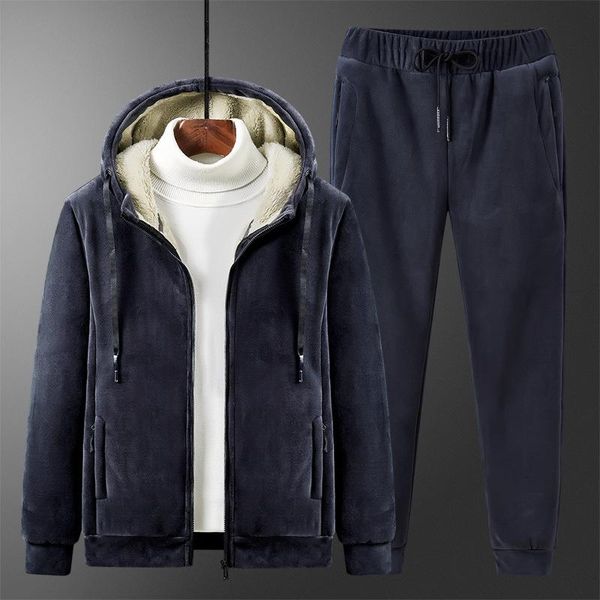 

shang lamb flocking coat male qiu dong season and thickening polar fleece cardigan fleece male easy zipper hoodie suits, Gray
