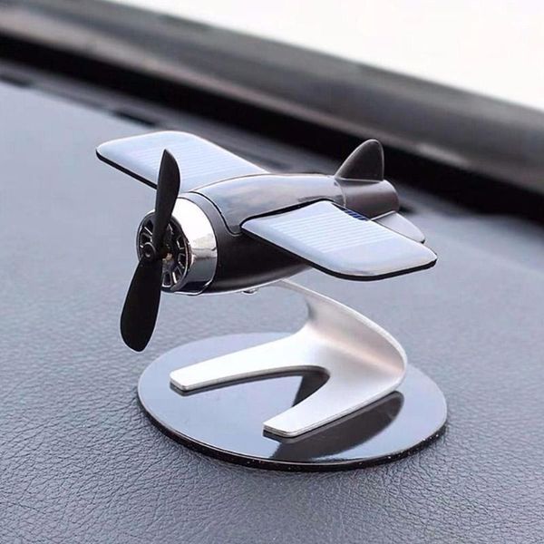 

interior decorations car center console dashboard ornaments solar power fighter airplane decoration aircraft air refreshing