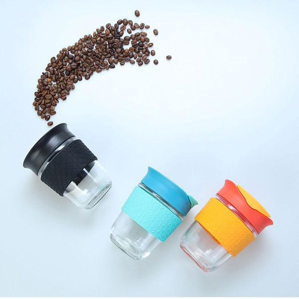 

2021 new design high borosilicate glass cup with lid 360ml & 540ml multi-use water bottle with filter portable travel coffee mug