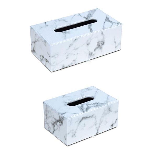 

rectangular marble pu leather facial tissue box cover napkin holder paper towel dispenser container for home office car decor